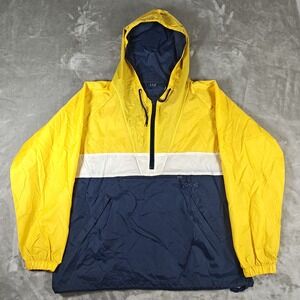 Vintage Gap Jacket Mens Large Yellow Blue White Colorblock Anorak Pullover 90s